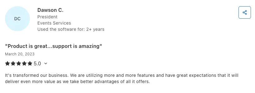 Dawson C - Product is great...support is amazing review screenshot